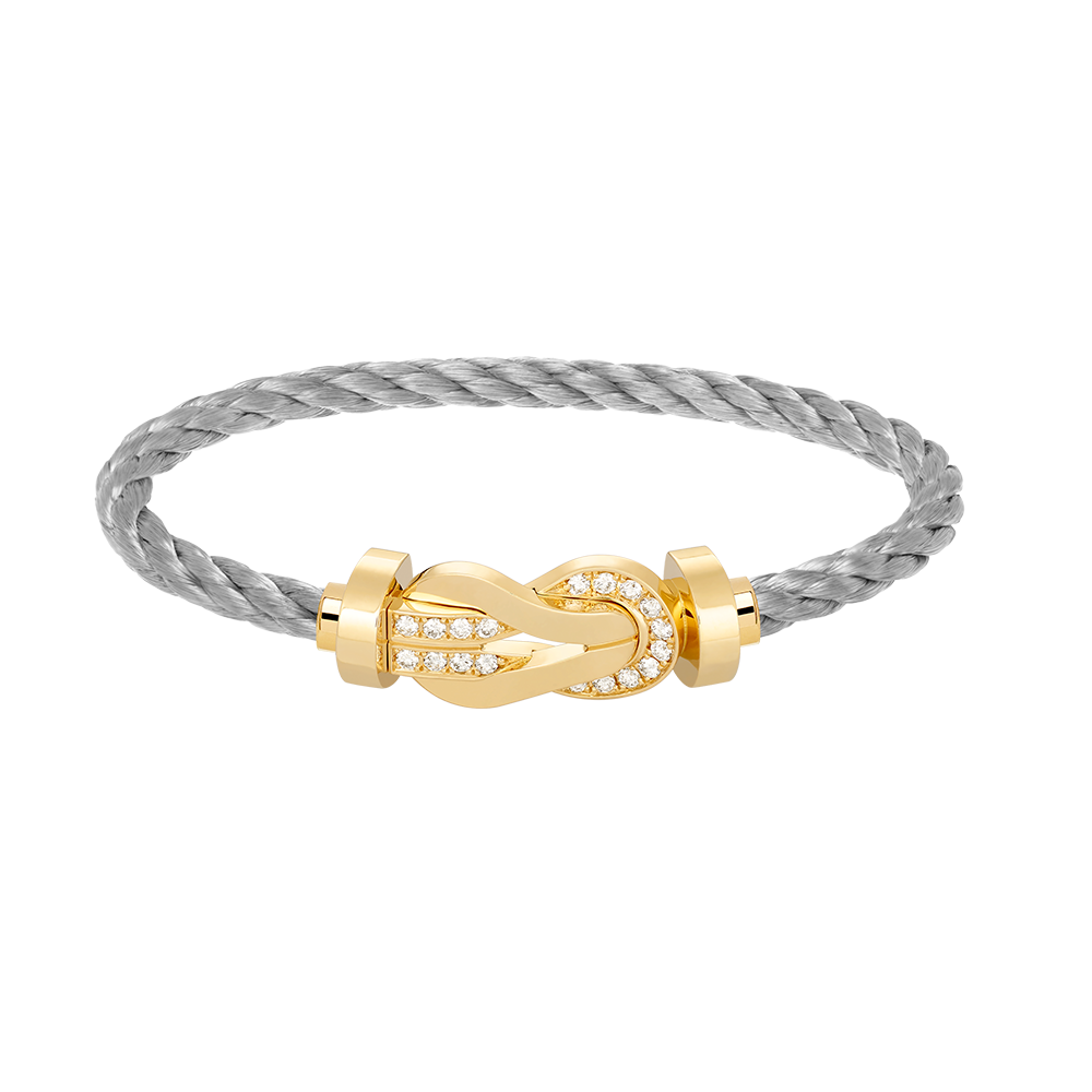 [Psychic Jewelrys]CHANCE LARGE 8 FIGURE BUCKLE HALF DIAMOND BRACELET GOLD