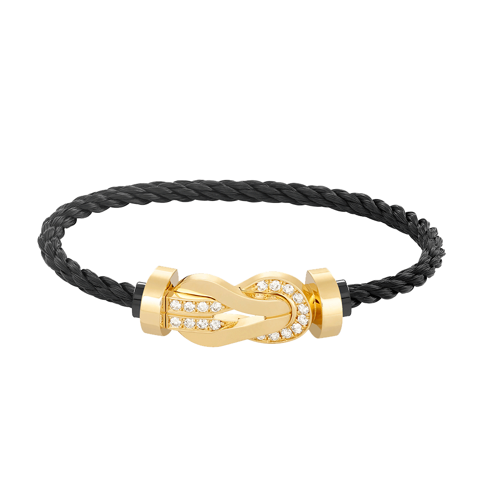 [Psychic Jewelrys]CHANCE LARGE 8 FIGURE BUCKLE HALF DIAMOND BRACELET GOLD