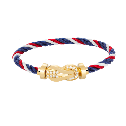 [Psychic Jewelrys]CHANCE LARGE 8 FIGURE BUCKLE HALF DIAMOND BRACELET GOLD