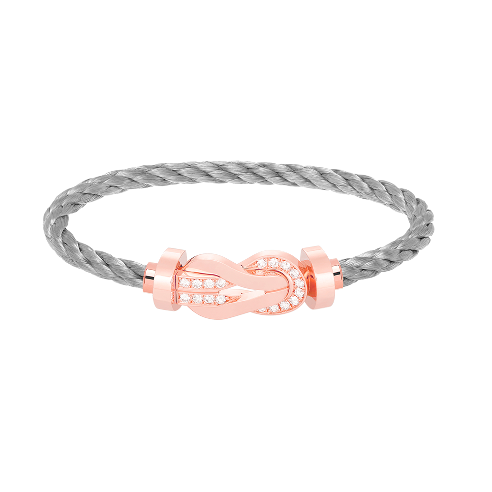 [Psychic Jewelrys]CHANCE LARGE 8 FIGURE BUCKLE HALF DIAMOND BRACELET ROSE GOLD