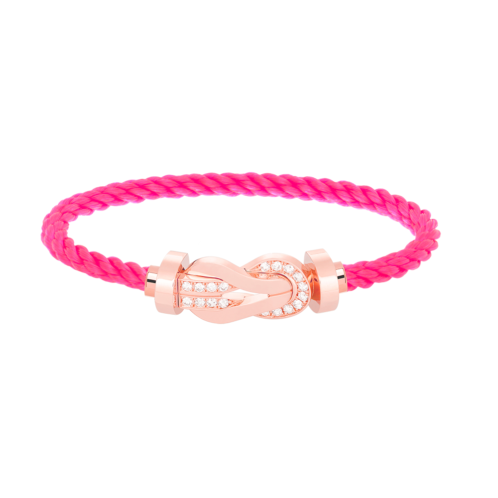 [Psychic Jewelrys]CHANCE LARGE 8 FIGURE BUCKLE HALF DIAMOND BRACELET ROSE GOLD