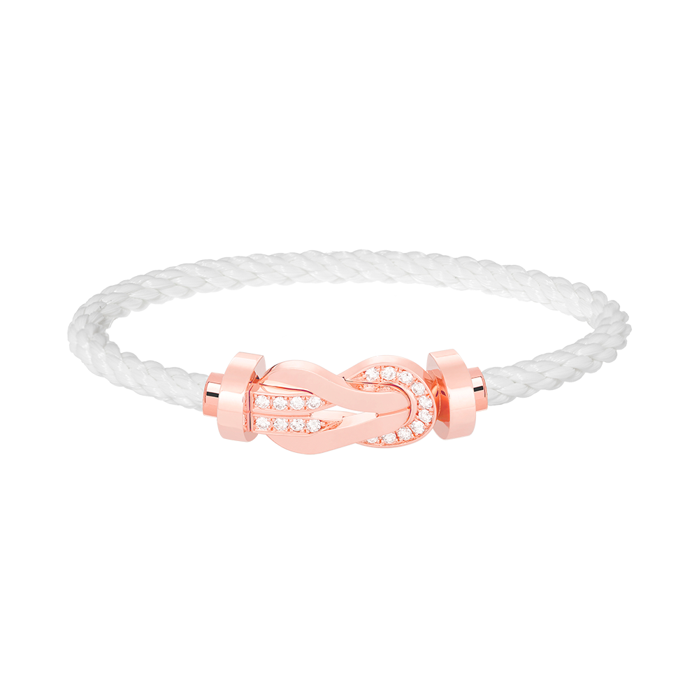 [Psychic Jewelrys]CHANCE LARGE 8 FIGURE BUCKLE HALF DIAMOND BRACELET ROSE GOLD