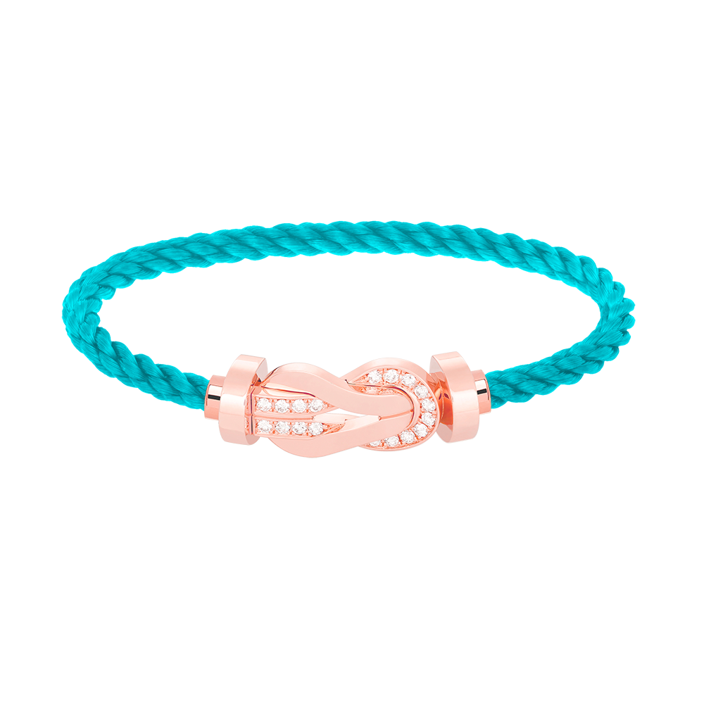 [Psychic Jewelrys]CHANCE LARGE 8 FIGURE BUCKLE HALF DIAMOND BRACELET ROSE GOLD