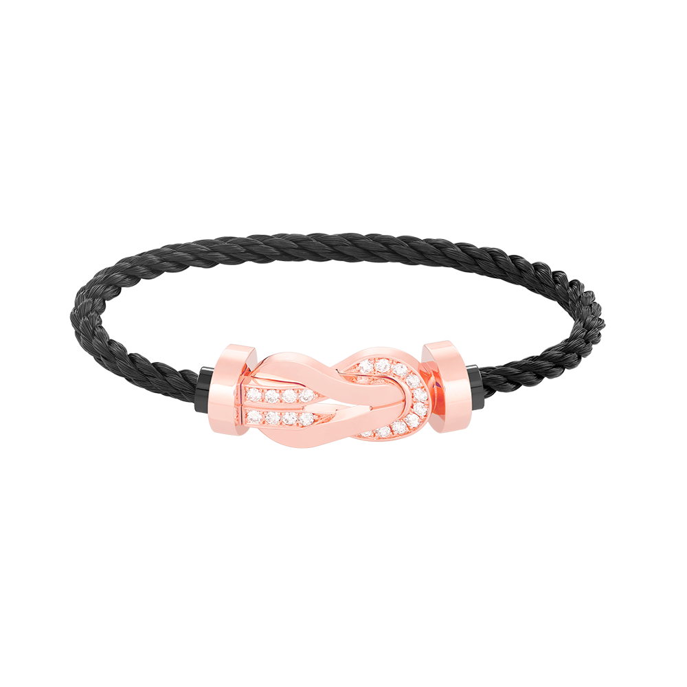 [Psychic Jewelrys]CHANCE LARGE 8 FIGURE BUCKLE HALF DIAMOND BRACELET ROSE GOLD