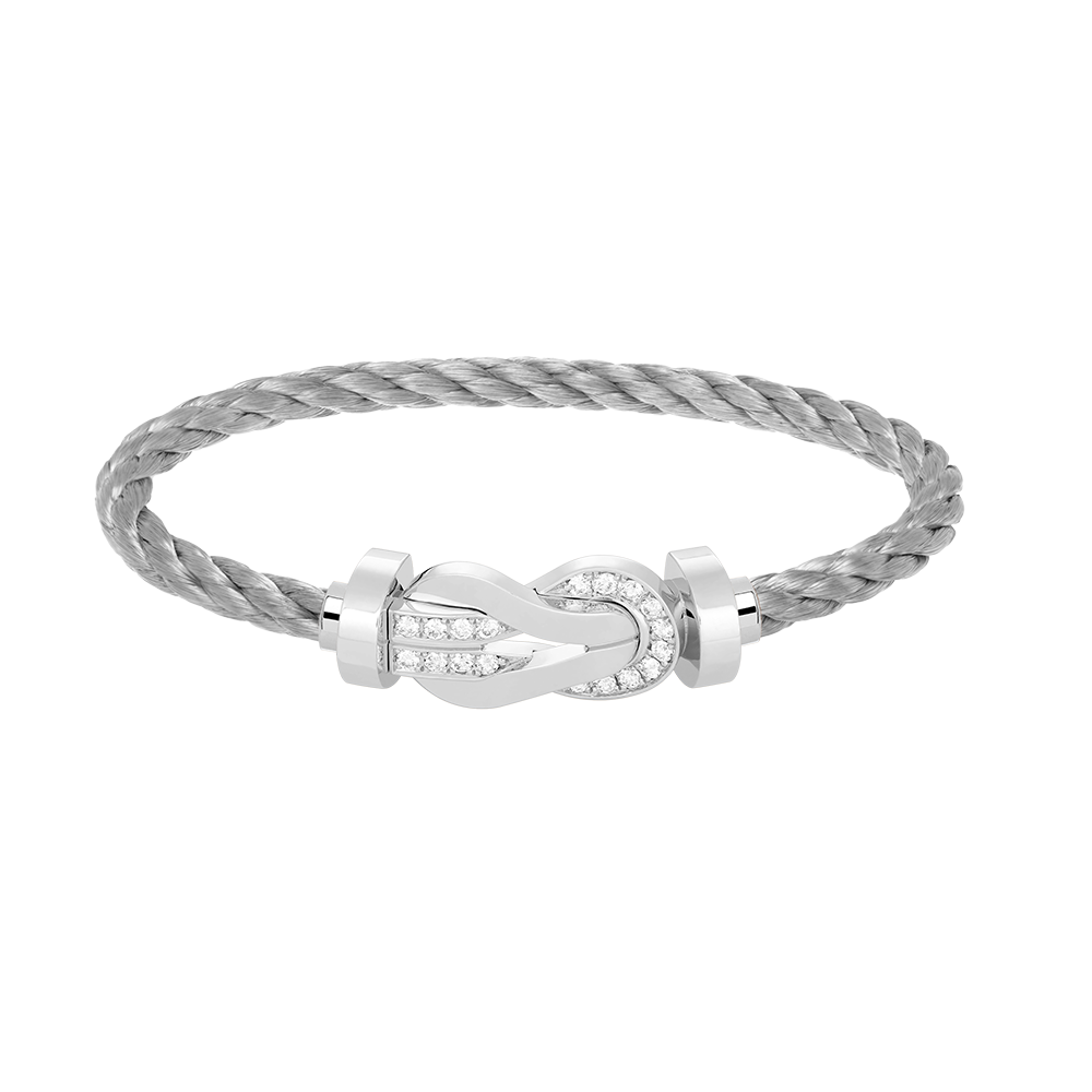 [Psychic Jewelrys]CHANCE LARGE 8 FIGURE BUCKLE HALF DIAMOND BRACELET SILVER