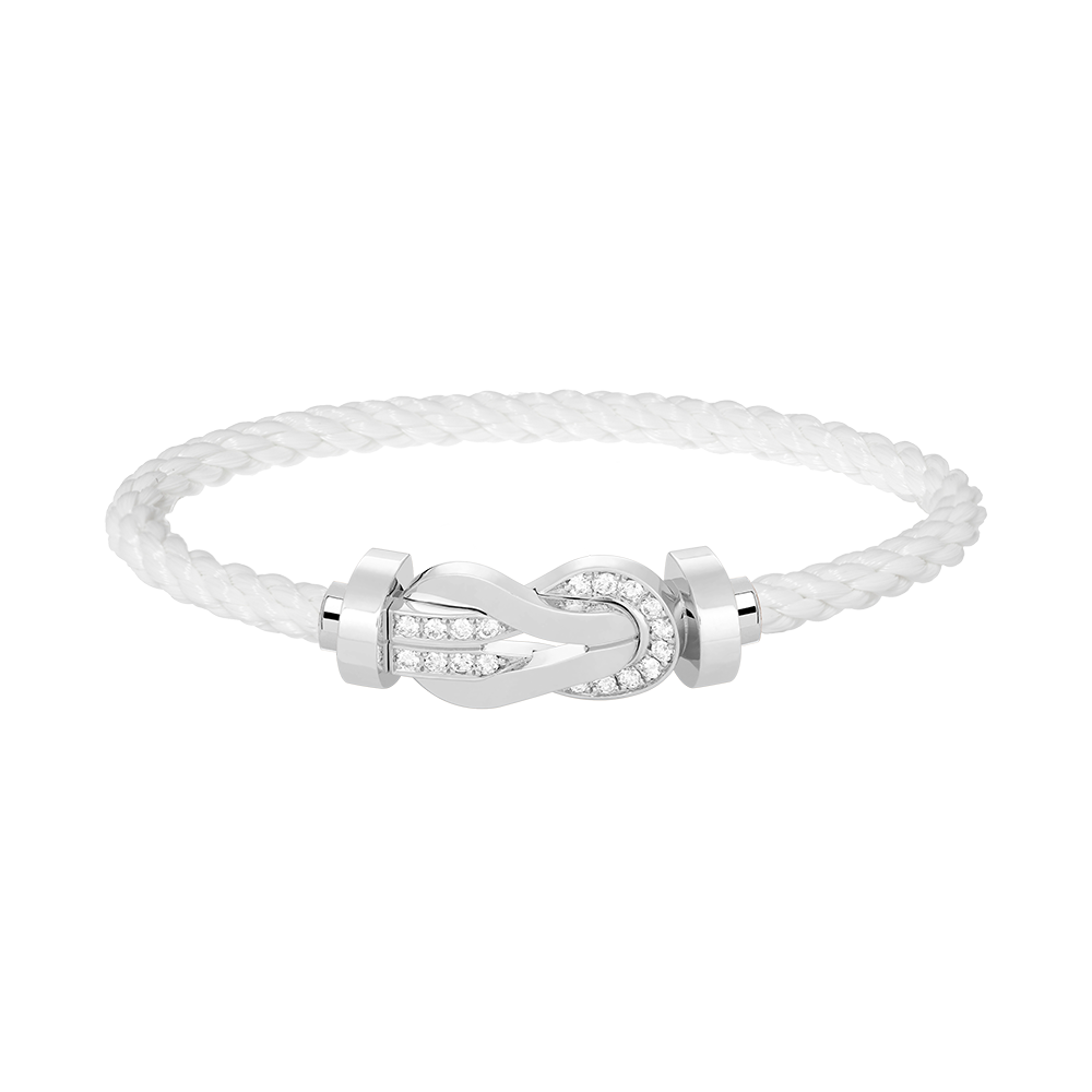 [Psychic Jewelrys]CHANCE LARGE 8 FIGURE BUCKLE HALF DIAMOND BRACELET SILVER