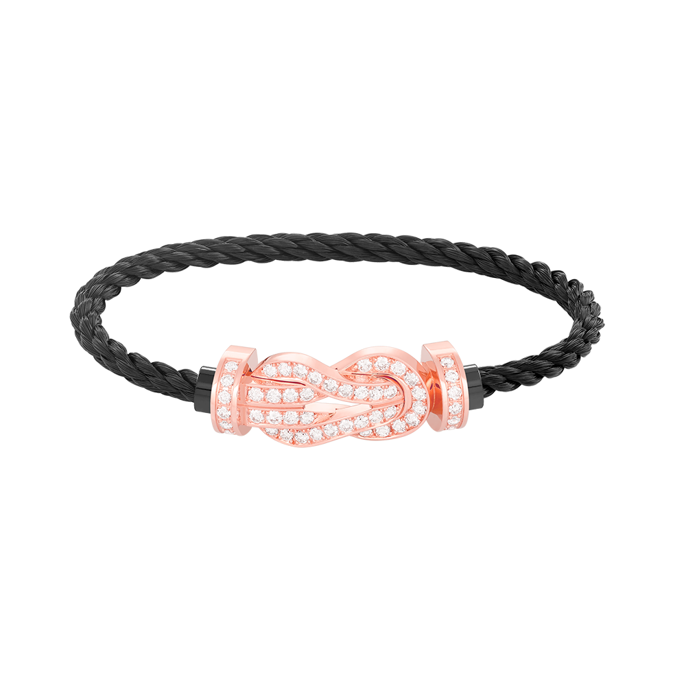 [Psychic Jewelrys]CHANCE LARGE 8 FIGURE BUCKLE FULL DIAMOND BRACELET ROSE GOLD