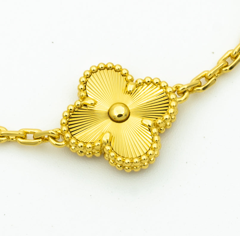 [Psychic Jewelrys]CLOVER BRACELET 5 MOTIFS GOLD DIAMOND