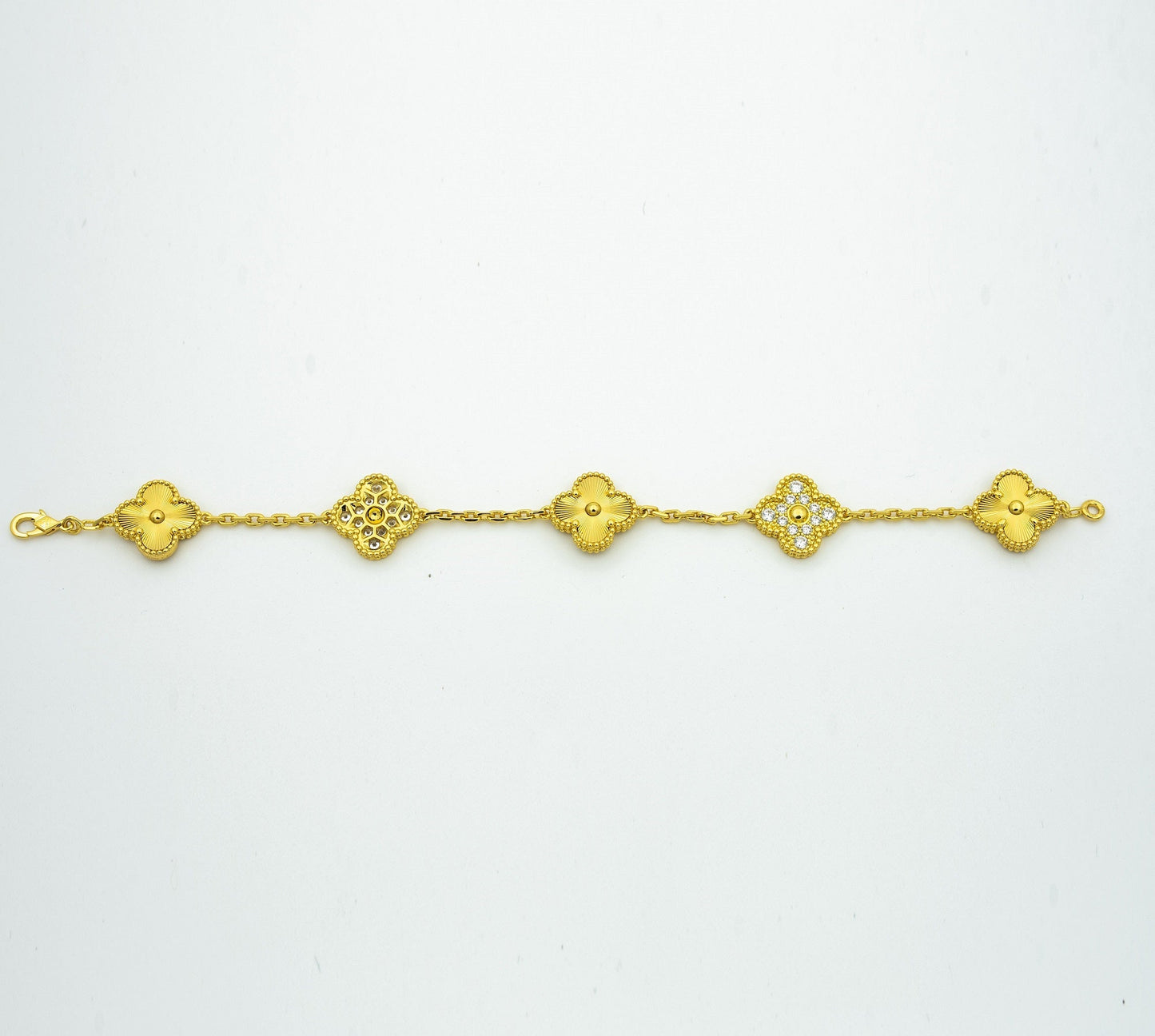 [Psychic Jewelrys]CLOVER BRACELET 5 MOTIFS GOLD DIAMOND