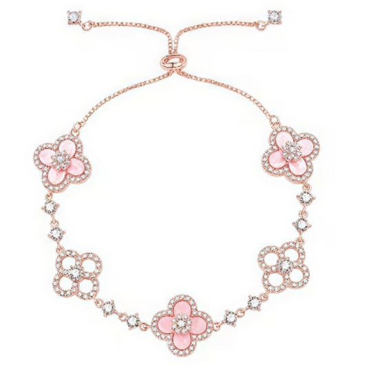 [Psychic Jewelrys]CLOVER 5 MOTIF PINK BLUE RED WHITE BRACELET
