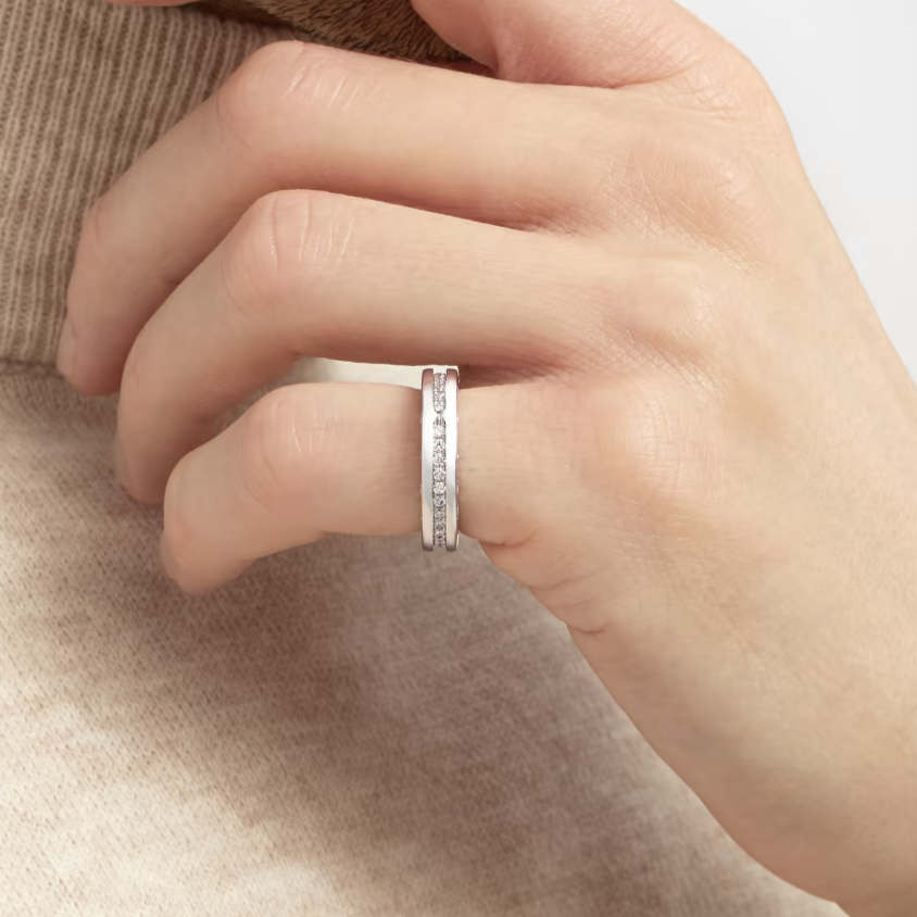 [Psychic Jewelrys]ZERO 1 ONE-BAND PAVED DIAMONDS ON THE SPIRAL RING
