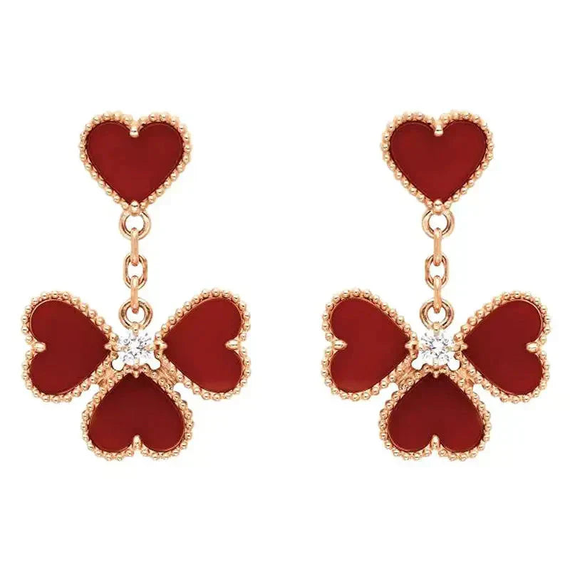 [Psychic Jewelrys]SWEET CLOVER CARNELIAN EARRINGS
