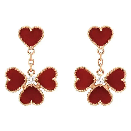 [Psychic Jewelrys]SWEET CLOVER CARNELIAN EARRINGS