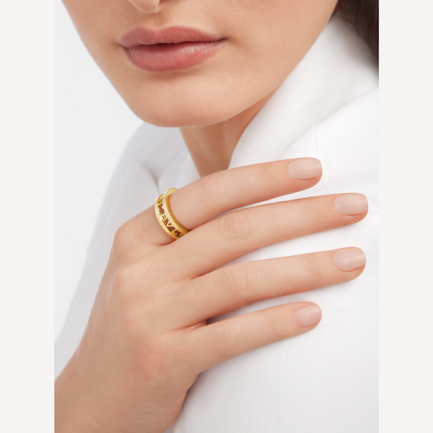 [Psychic Jewelrys]ZERO 1 ONE-BAND WITH OPENWORK LOGO SPIRAL RING