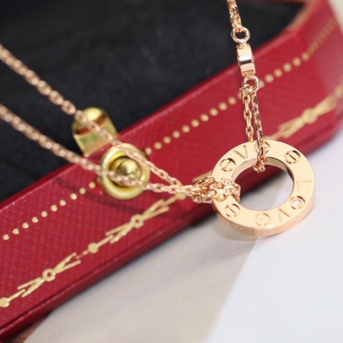[Psychic Jewelrys]LOVE NECKLACE ADJUSTABLE ROSE GOLD 2 DIAMOND