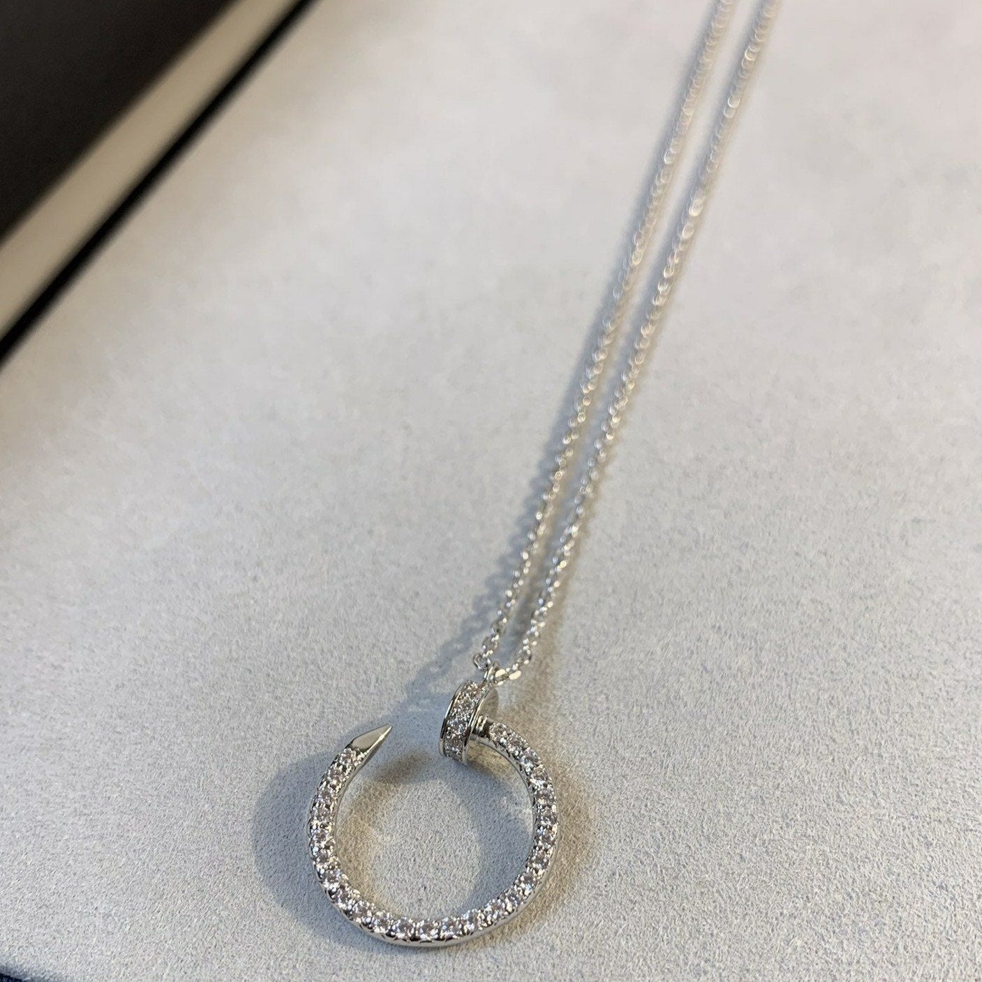 [Psychic Jewelrys]JUSTE NECKLACE SILVER DIAMONDS
