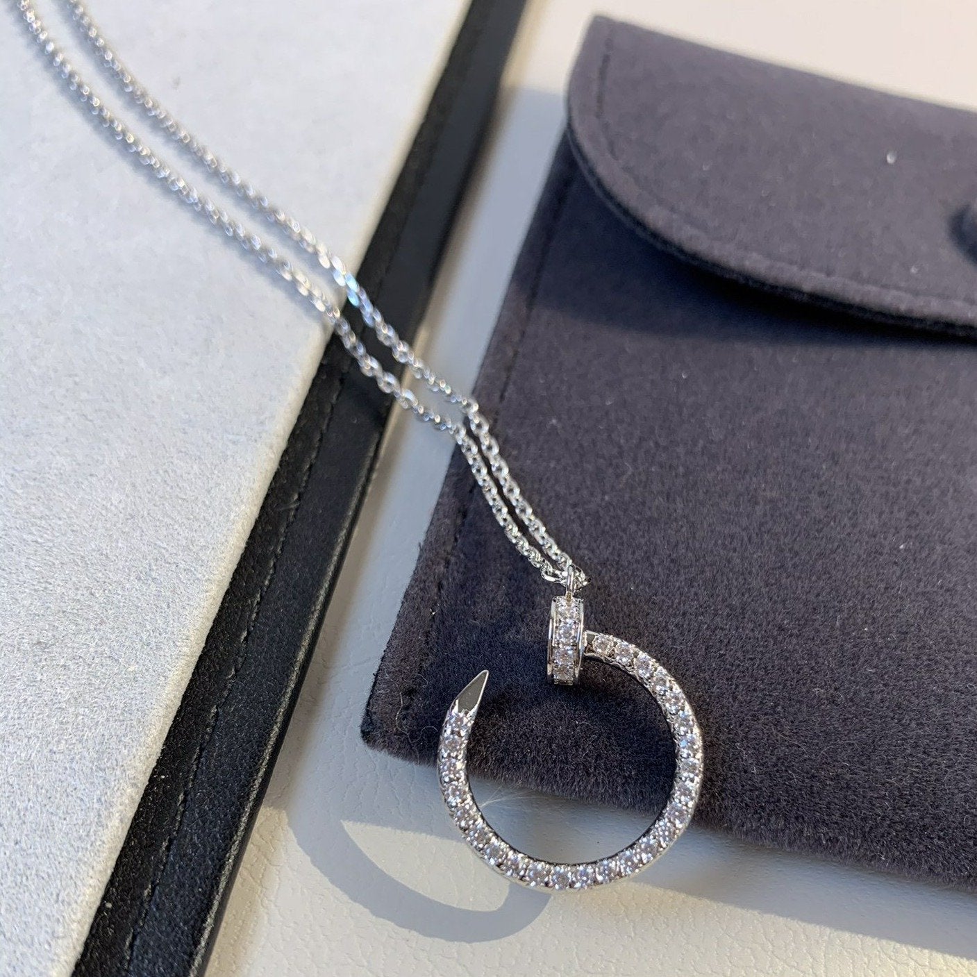 [Psychic Jewelrys]JUSTE NECKLACE SILVER DIAMONDS