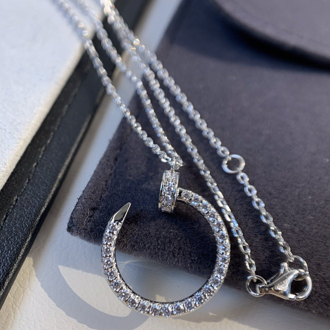 [Psychic Jewelrys]JUSTE NECKLACE SILVER DIAMONDS