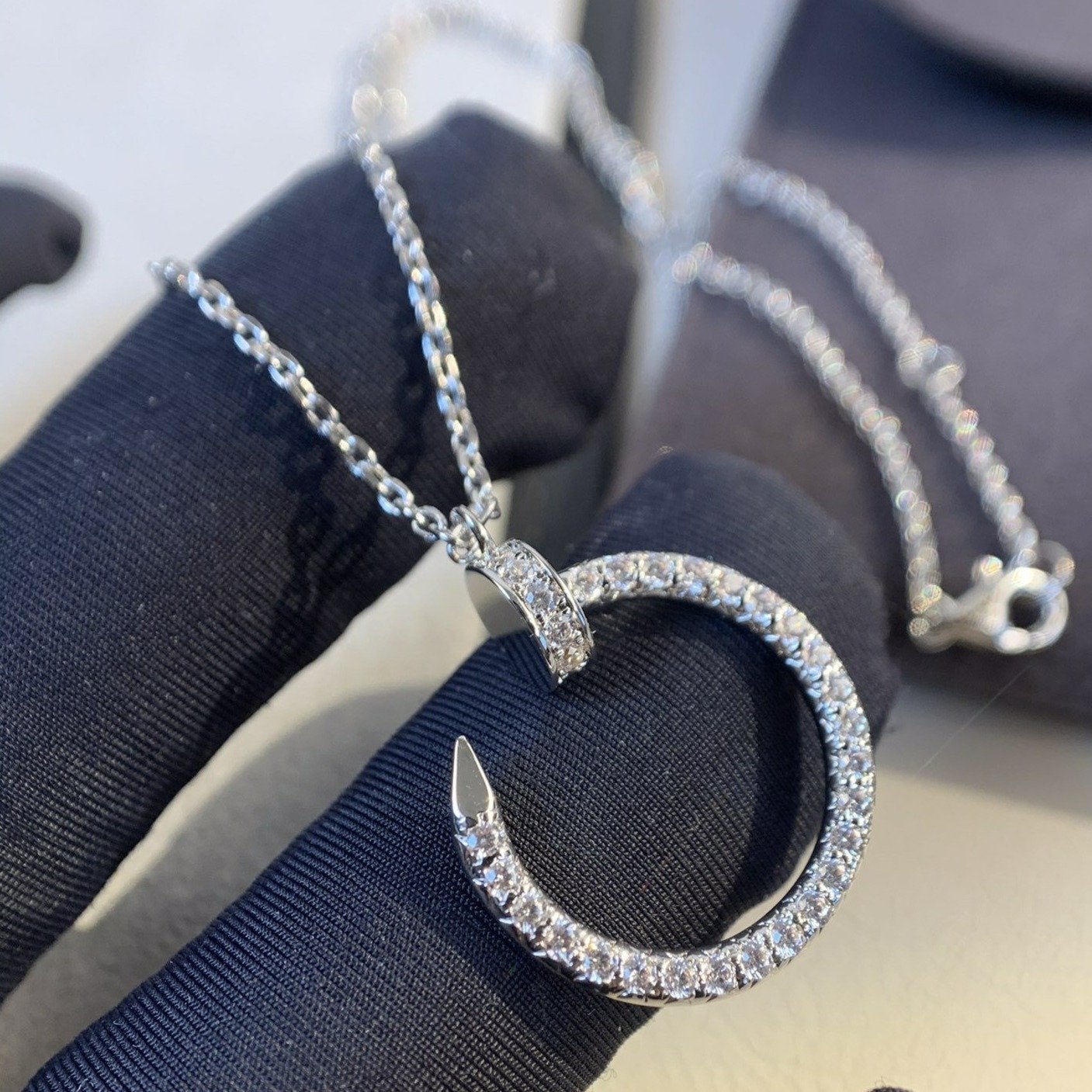 [Psychic Jewelrys]JUSTE NECKLACE SILVER DIAMONDS