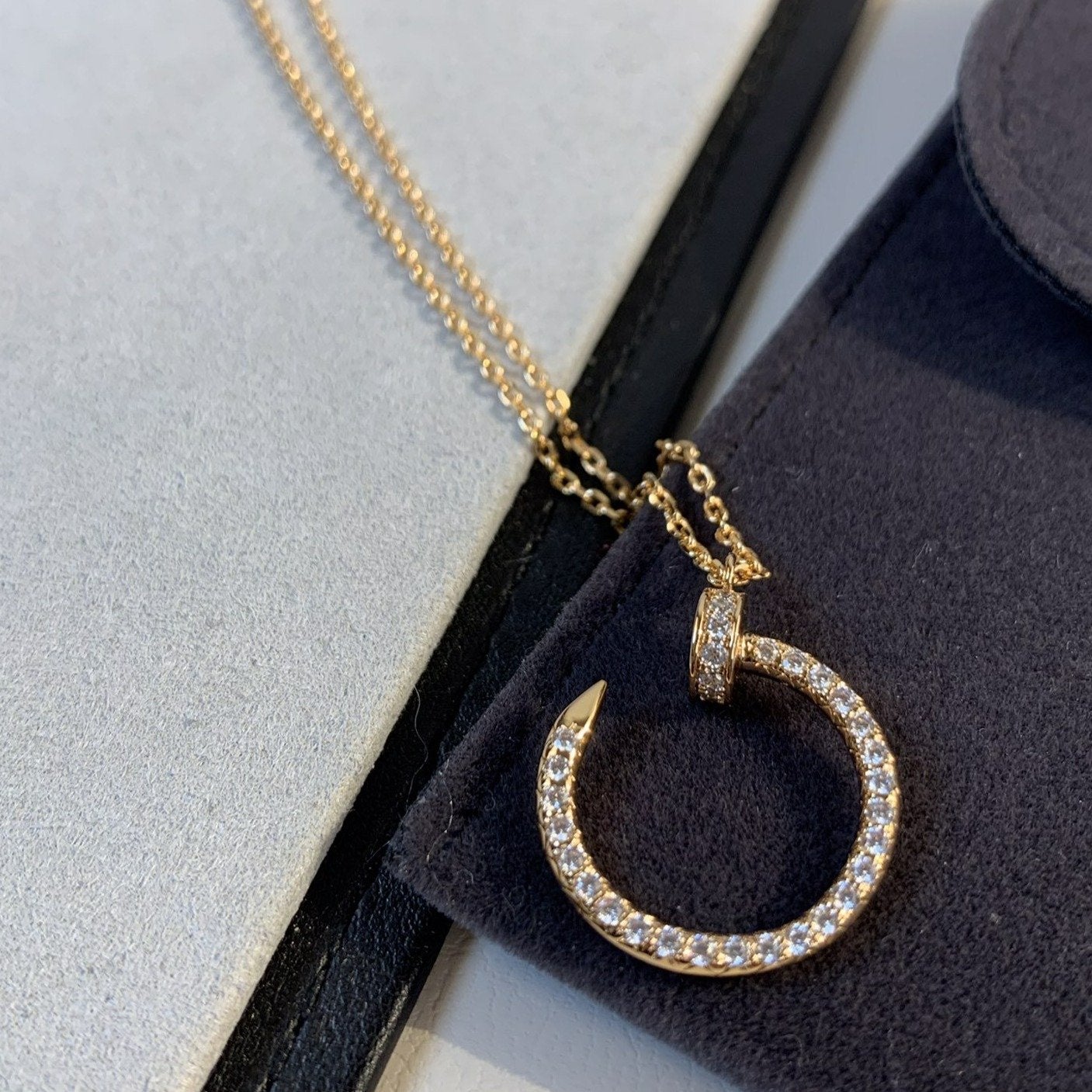 [Psychic Jewelrys]JUSTE NECKLACE PINK GOLD DIAMONDS