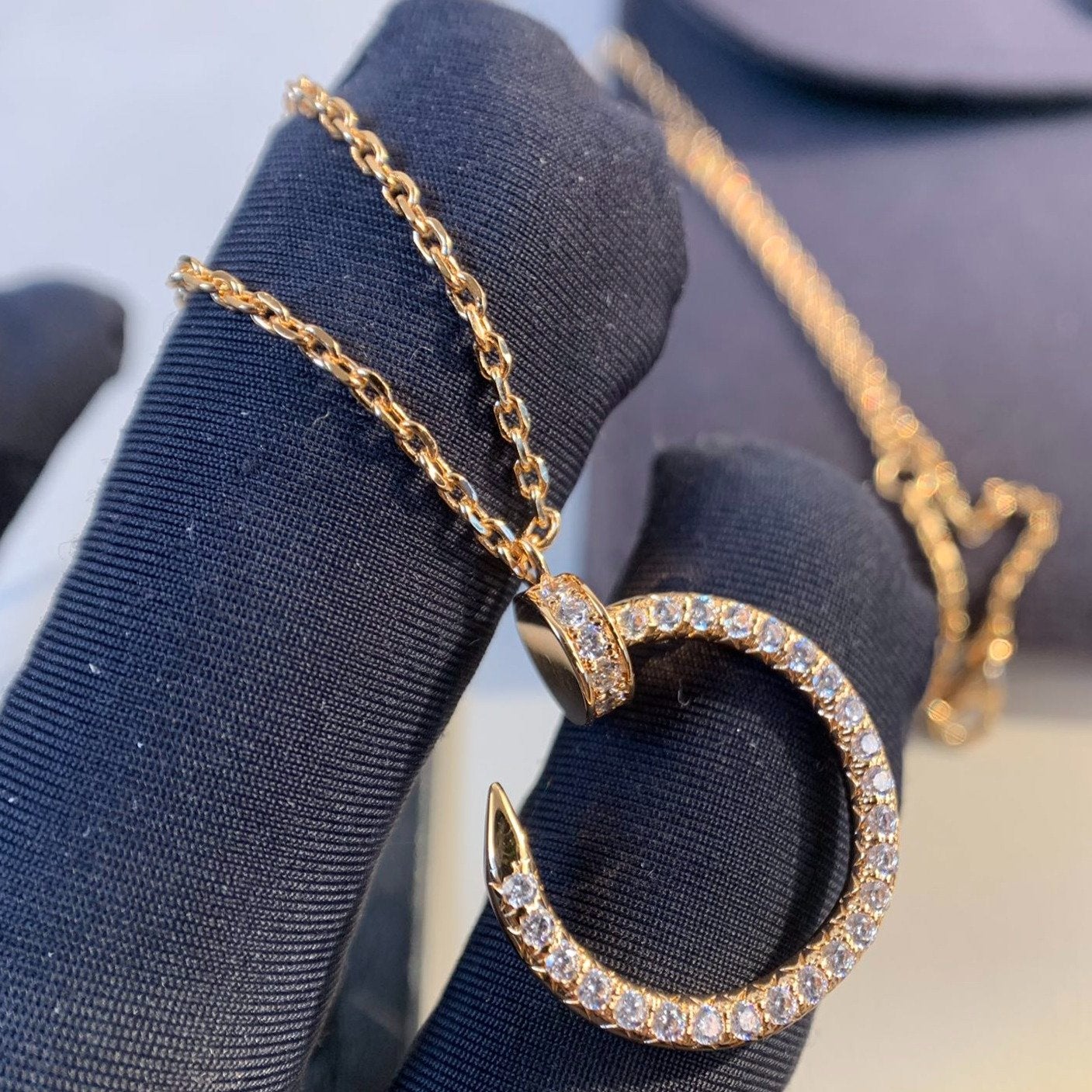 [Psychic Jewelrys]JUSTE NECKLACE PINK GOLD DIAMONDS