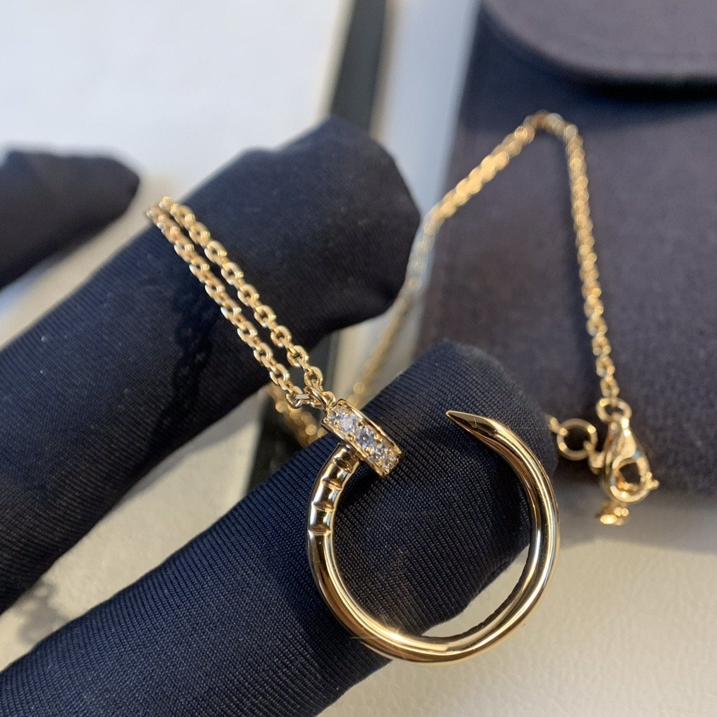 [Psychic Jewelrys]JUSTE NECKLACE PINK GOLD DIAMONDS