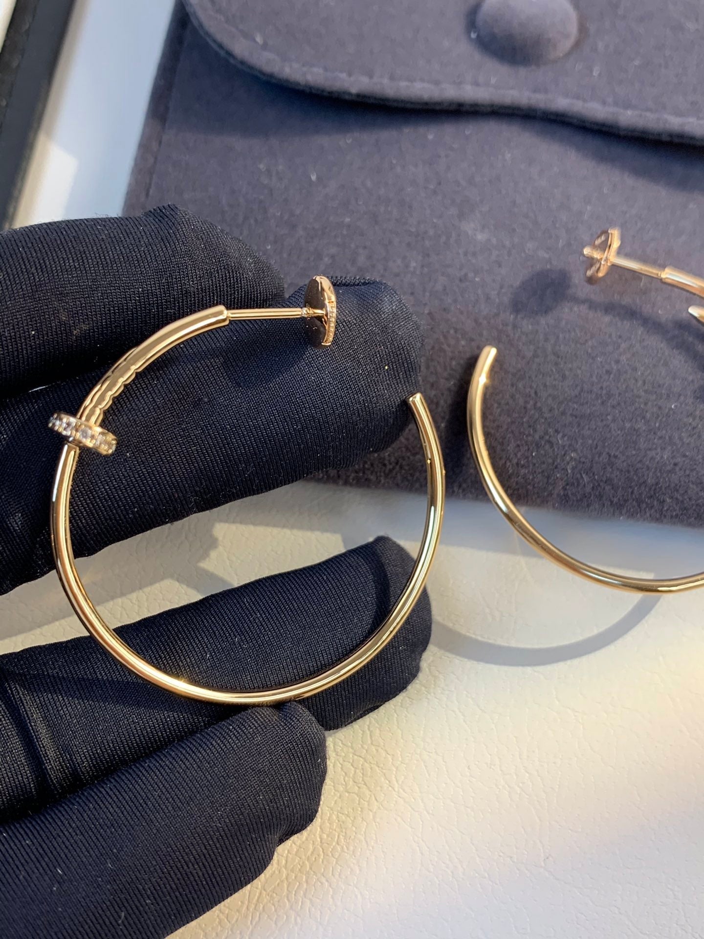 [Psychic Jewelrys]JUSTE EARRINGS GOLD DIAMONDS 1.8MM