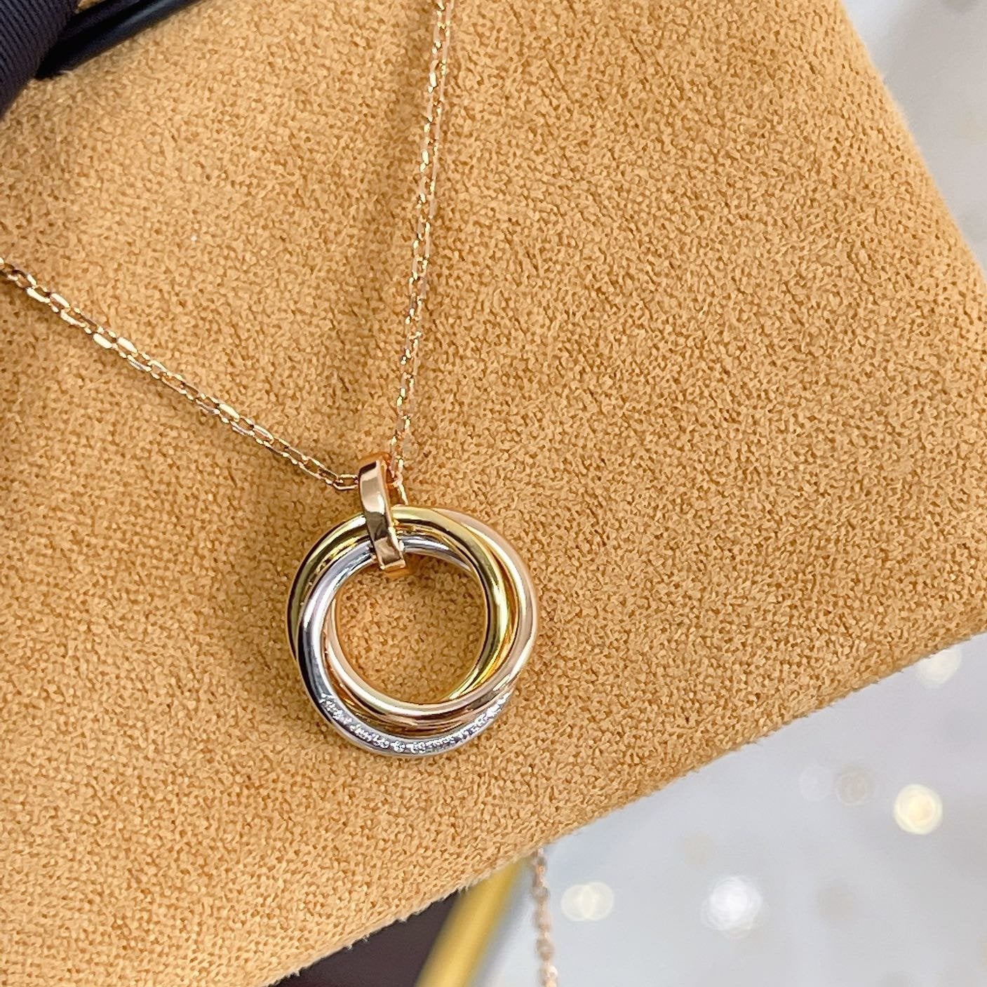 [Psychic Jewelrys]TRINITY NECKLACE SILVER GOLD PINK GOLD DIAMONDS