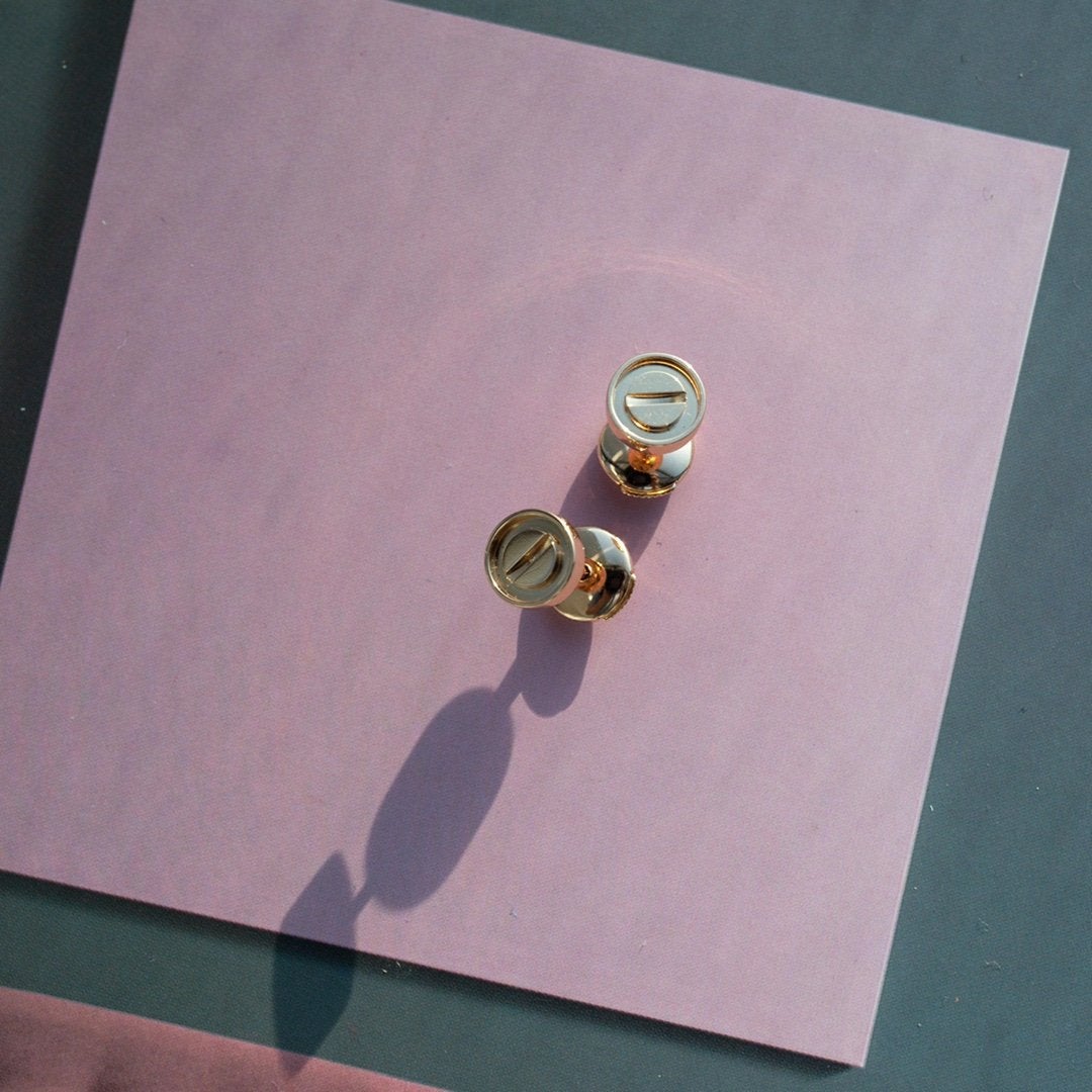 [Psychic Jewelrys]LOVE EARRINGS PINK GOLD 10MM