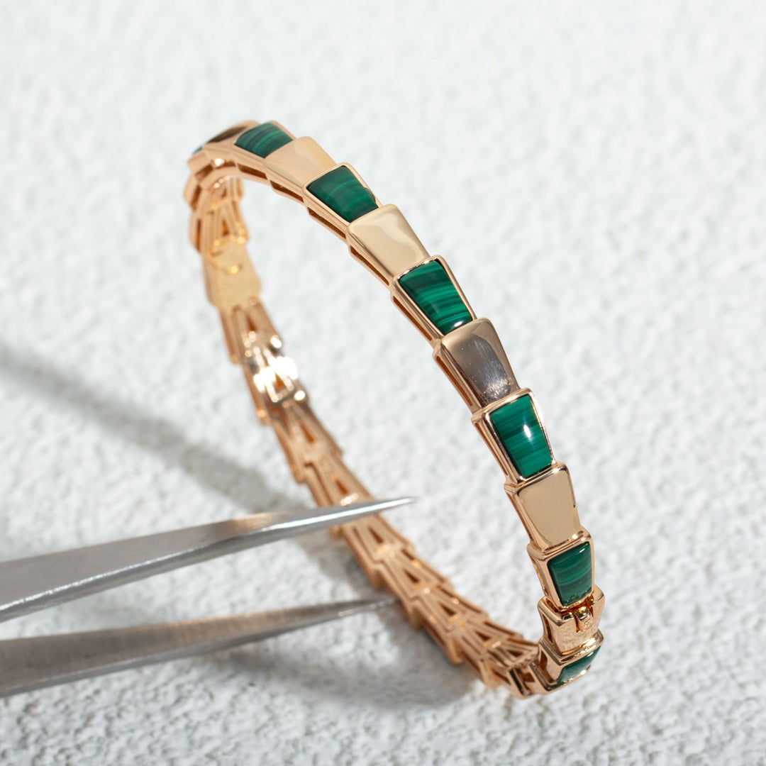 [Psychic Jewelrys]SERPENTI BRACELET PINK GOLD MALACHITE