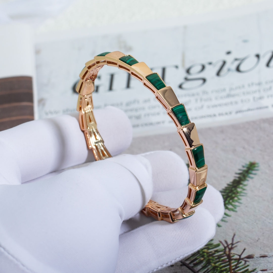 [Psychic Jewelrys]SERPENTI BRACELET PINK GOLD MALACHITE