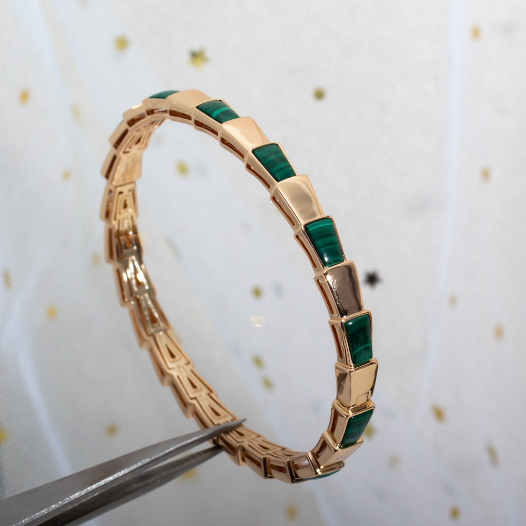 [Psychic Jewelrys]SERPENTI BRACELET PINK GOLD MALACHITE
