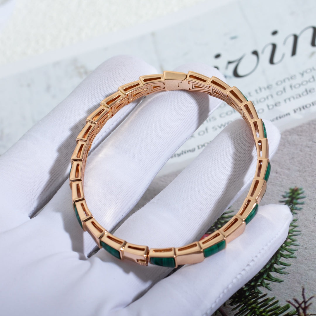 [Psychic Jewelrys]SERPENTI BRACELET PINK GOLD MALACHITE