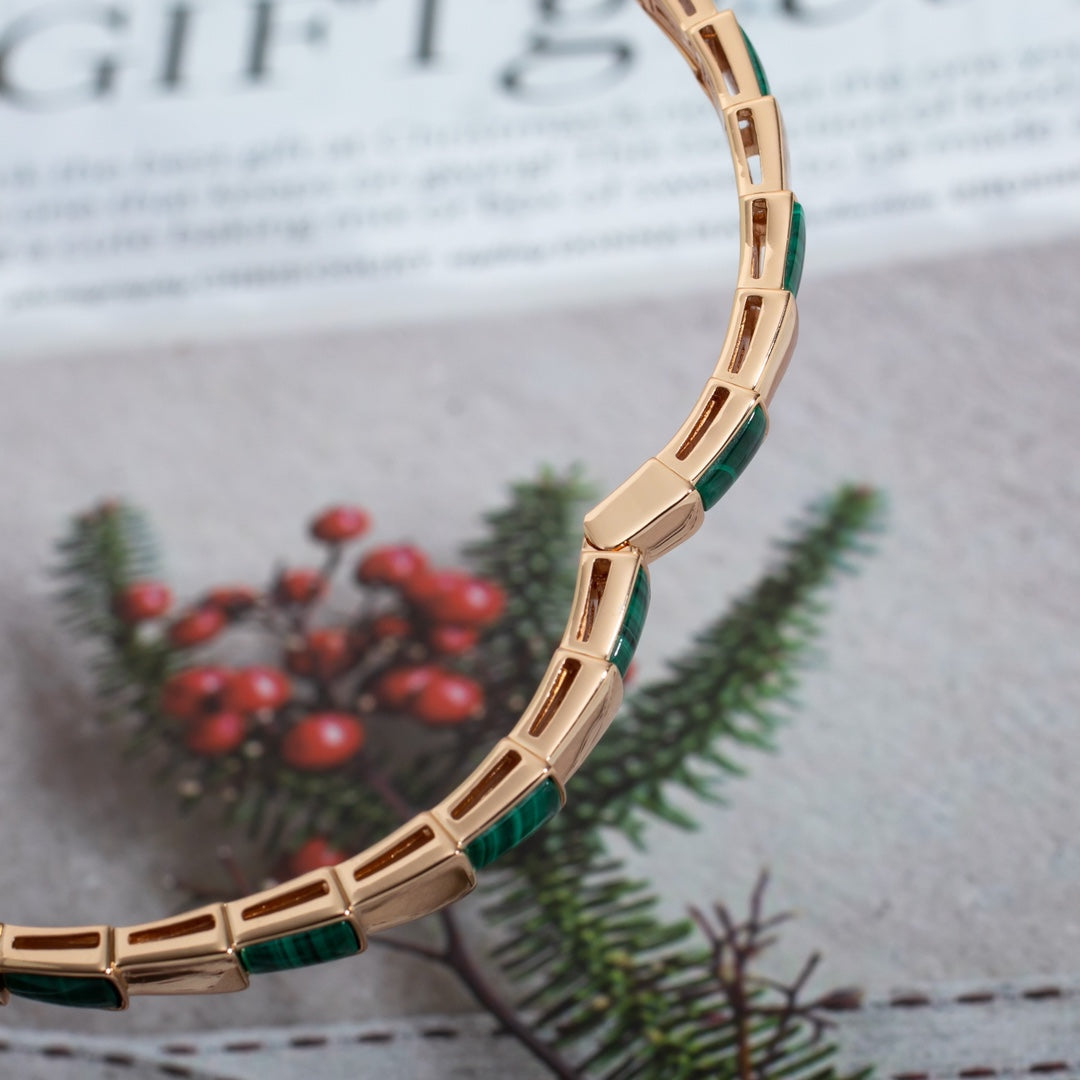[Psychic Jewelrys]SERPENTI BRACELET PINK GOLD MALACHITE