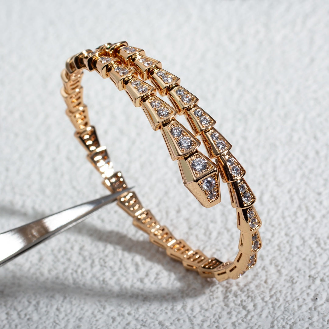[Psychic Jewelrys]SERPENTI BRACELET 6.8MM PINK GOLD DIAMOND