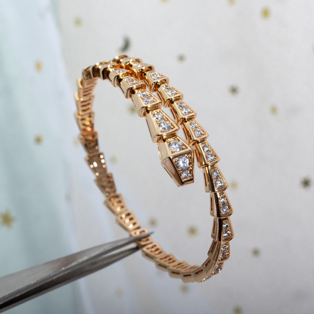 [Psychic Jewelrys]SERPENTI BRACELET 6.8MM PINK GOLD DIAMOND