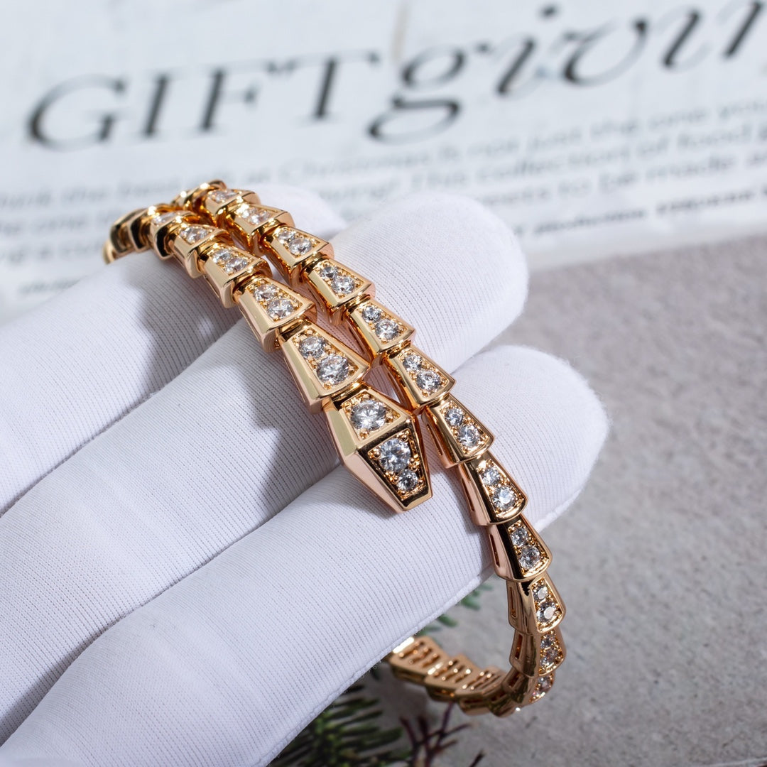 [Psychic Jewelrys]SERPENTI BRACELET 6.8MM PINK GOLD DIAMOND