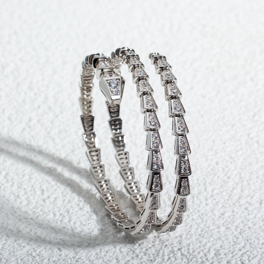 [Psychic Jewelrys]SERPENTI BRACELET SILVER DIAMOND DOUBLE ROW