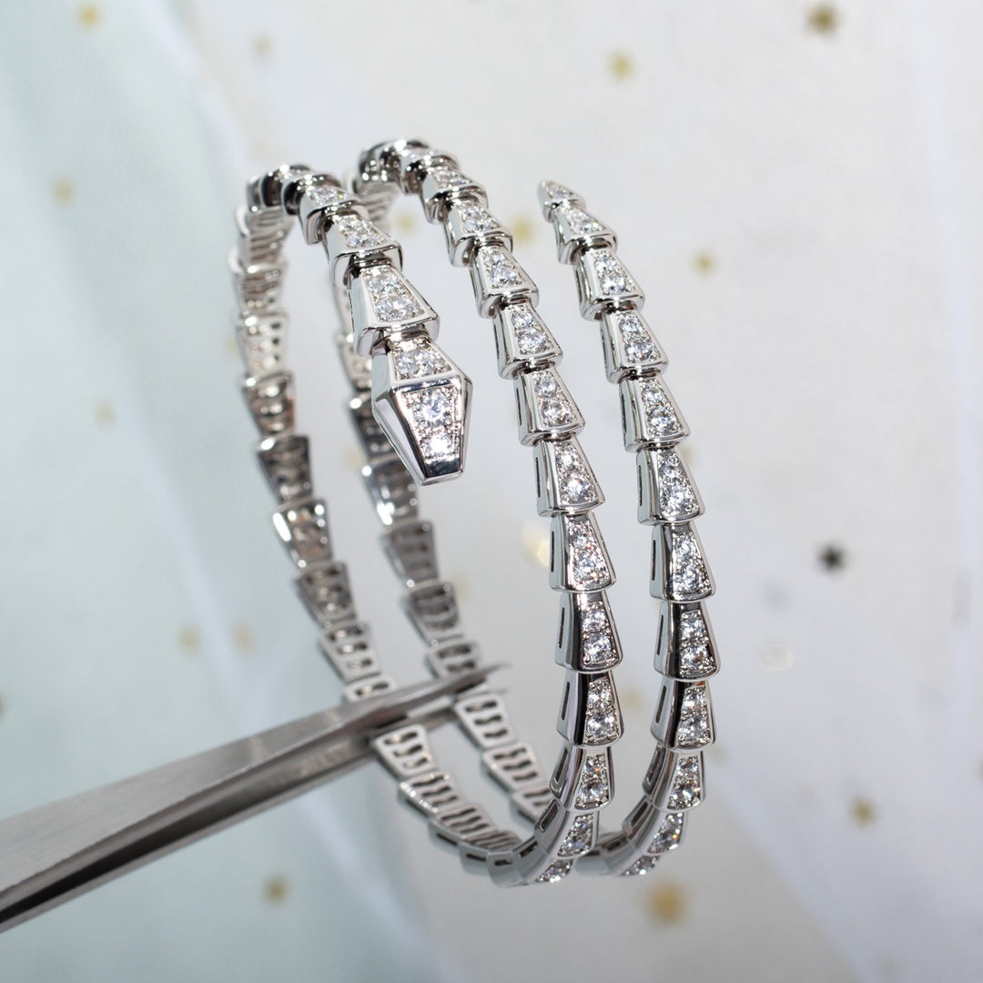 [Psychic Jewelrys]SERPENTI BRACELET SILVER DIAMOND DOUBLE ROW