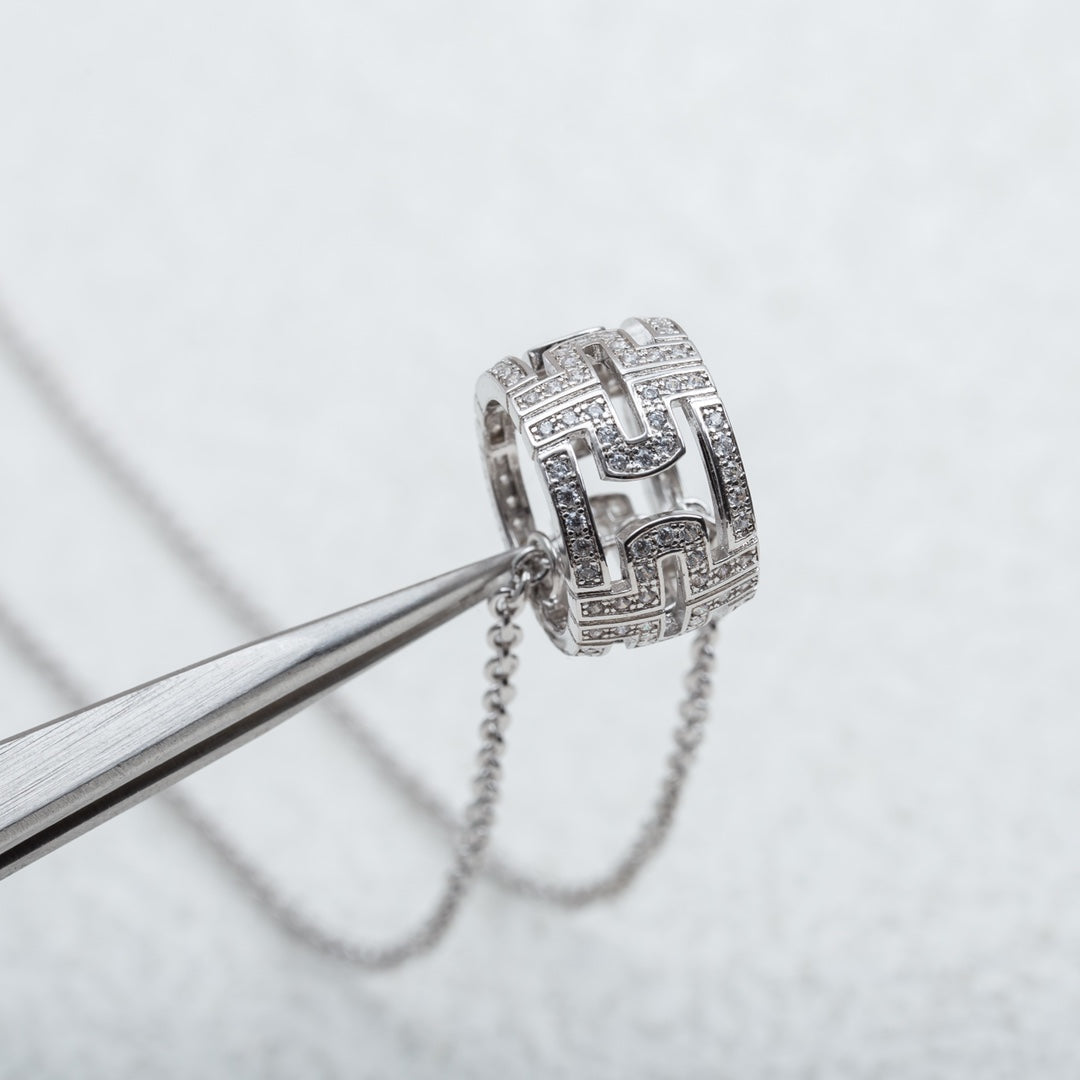 [Psychic Jewelrys]PARENTESI NECKLACE SILVER DIAMOND