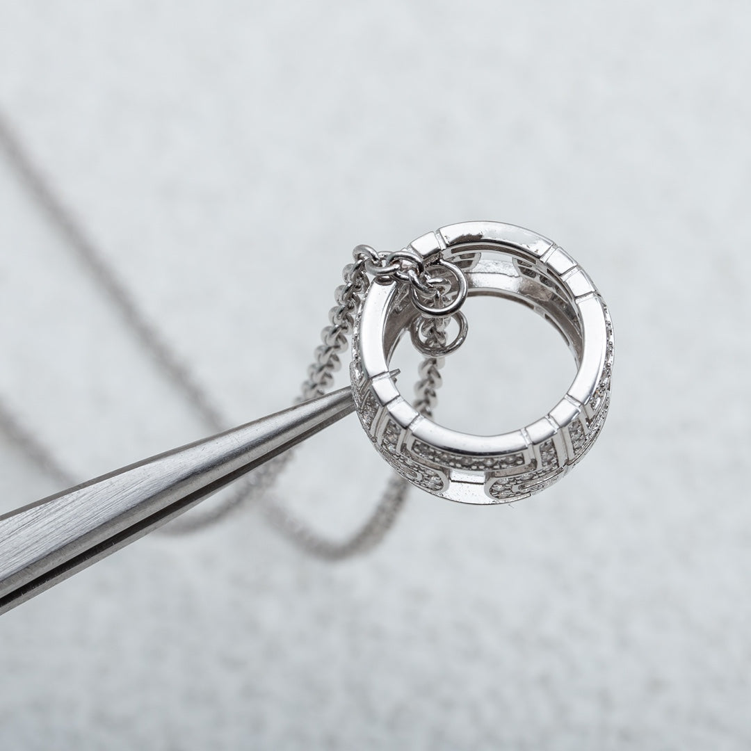 [Psychic Jewelrys]PARENTESI NECKLACE SILVER DIAMOND