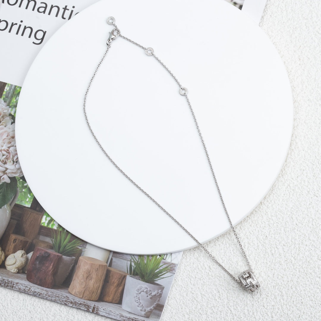[Psychic Jewelrys]PARENTESI NECKLACE SILVER DIAMOND
