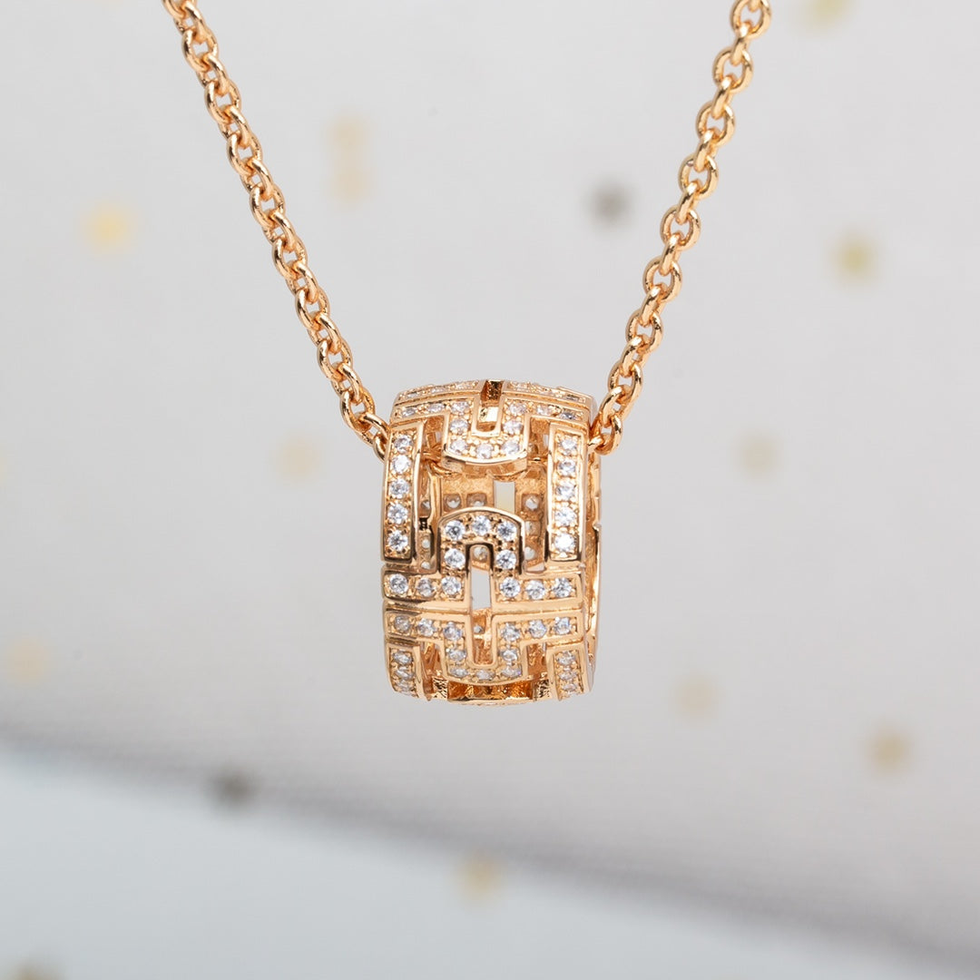 [Psychic Jewelrys]PARENTESI NECKLACE PINK GOLD DIAMOND