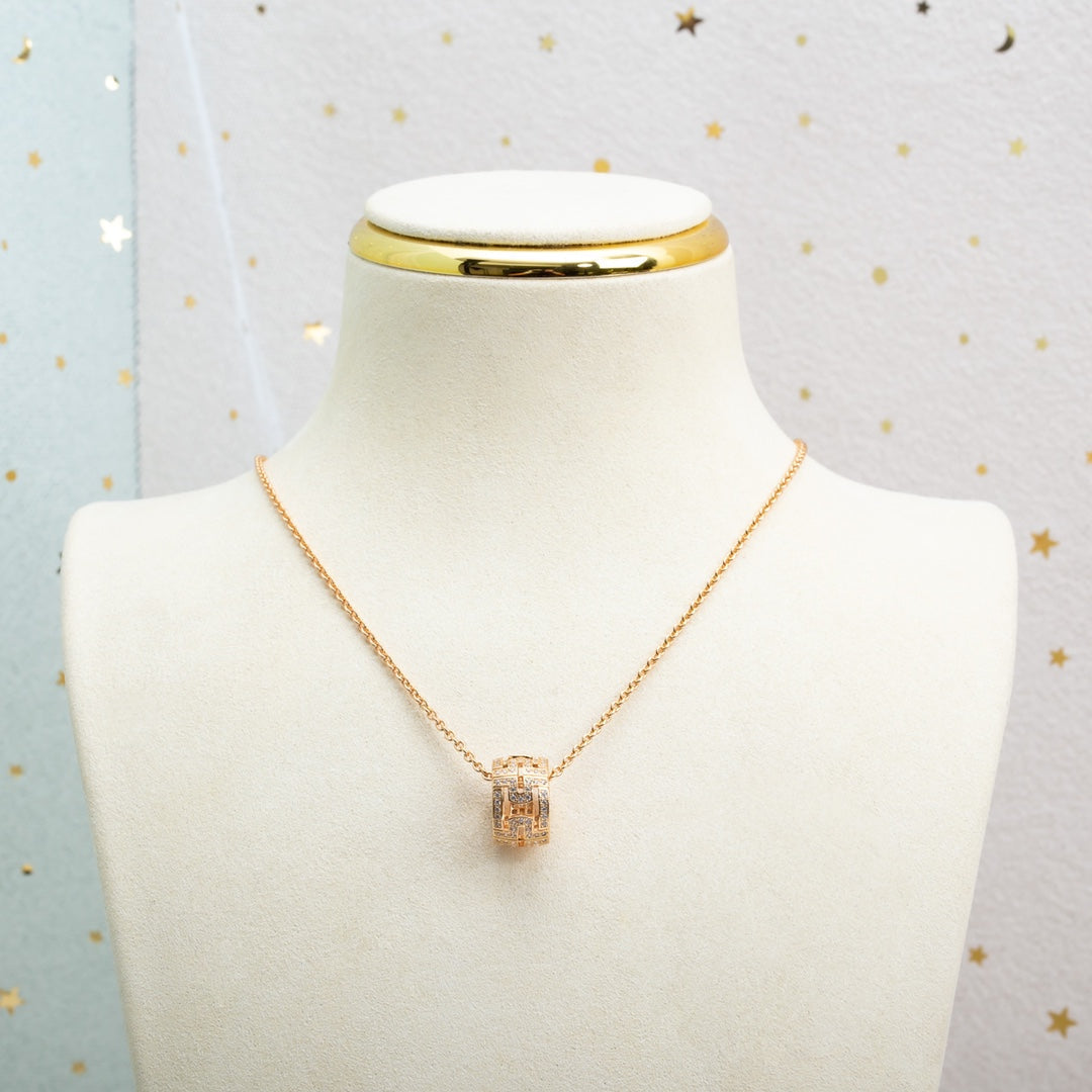 [Psychic Jewelrys]PARENTESI NECKLACE PINK GOLD DIAMOND