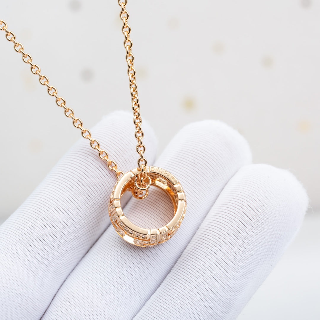 [Psychic Jewelrys]PARENTESI NECKLACE PINK GOLD DIAMOND