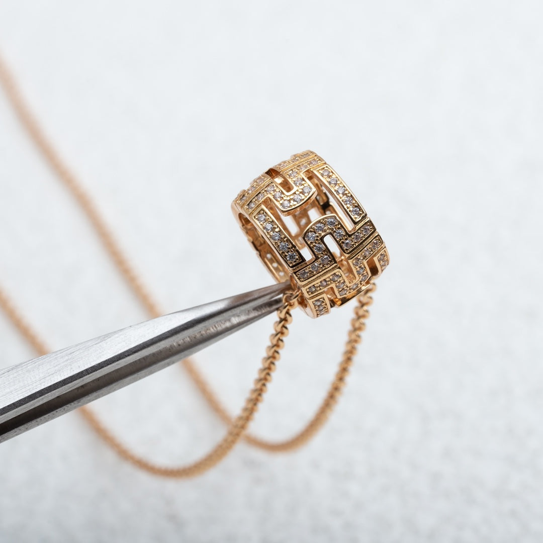 [Psychic Jewelrys]PARENTESI NECKLACE PINK GOLD DIAMOND
