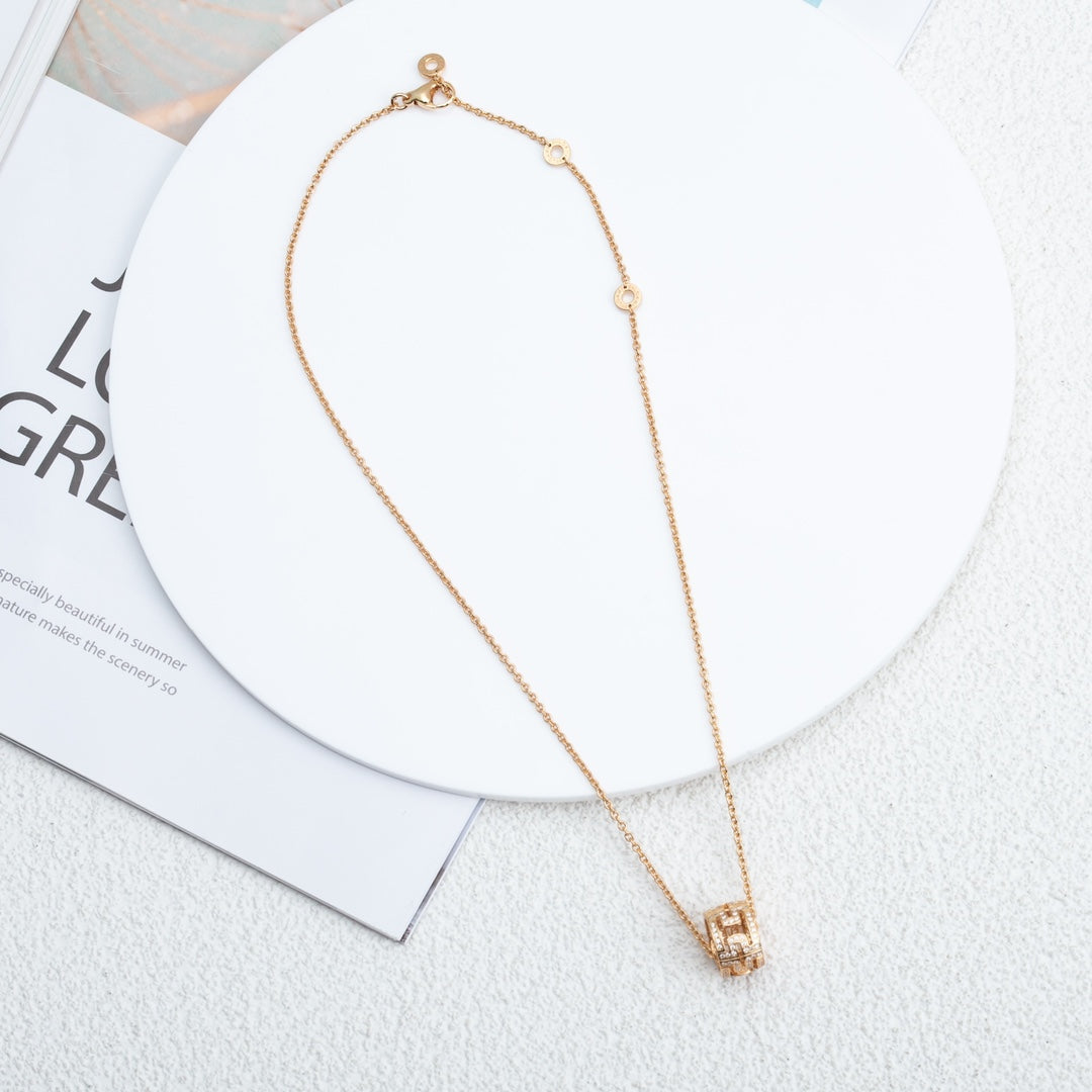 [Psychic Jewelrys]PARENTESI NECKLACE PINK GOLD DIAMOND