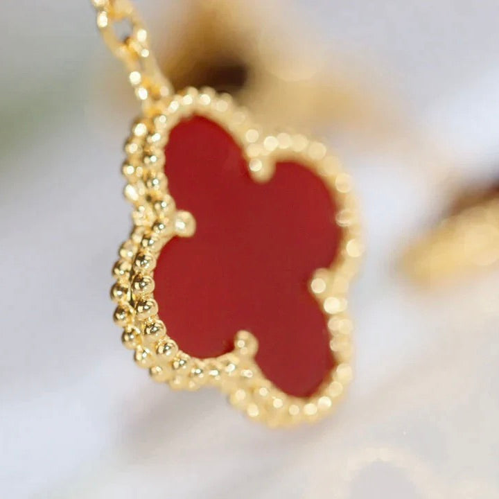 [Psychic Jewelrys]CLOVER  2 MOTIF  TIGER EYE CARNELIAN EARRINGS