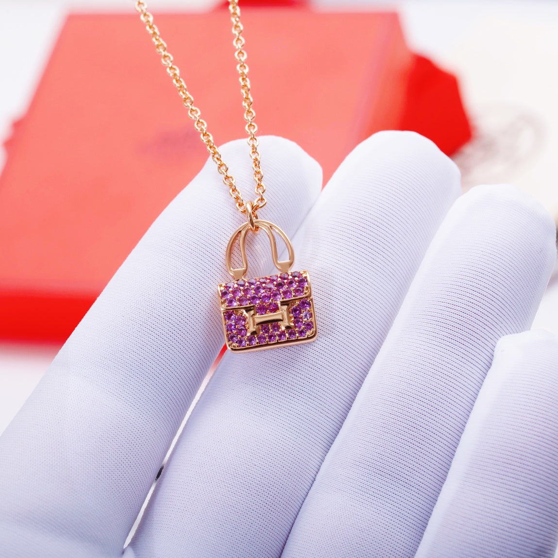 [Psychic Jewelrys]CONSTANCE PEDANT PURPLE DIAMOND NECKLACE