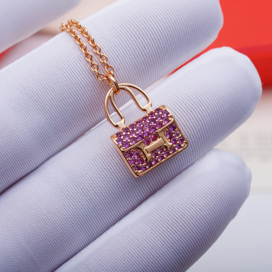 [Psychic Jewelrys]CONSTANCE PEDANT PURPLE DIAMOND NECKLACE